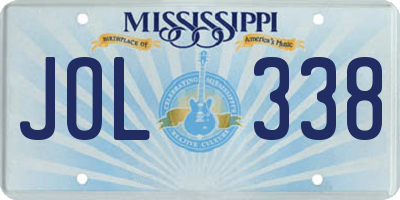 MS license plate JOL338