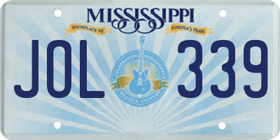 MS license plate JOL339