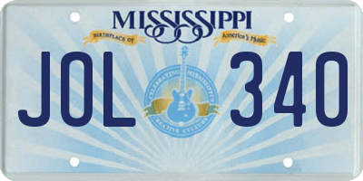 MS license plate JOL340