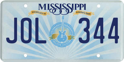 MS license plate JOL344