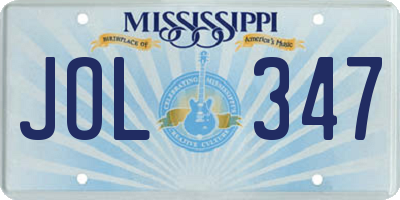MS license plate JOL347