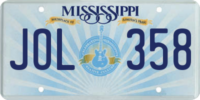 MS license plate JOL358