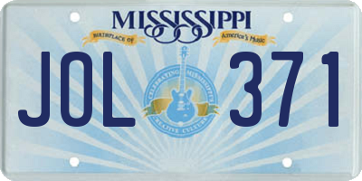 MS license plate JOL371