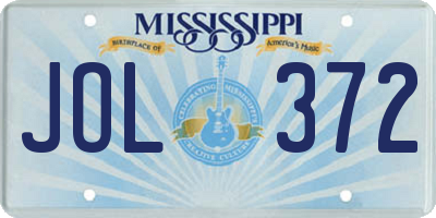 MS license plate JOL372