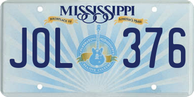 MS license plate JOL376