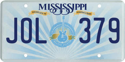 MS license plate JOL379