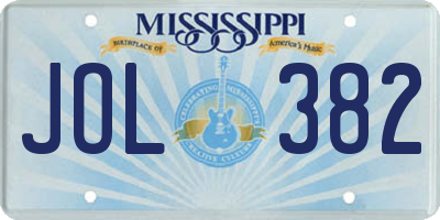 MS license plate JOL382
