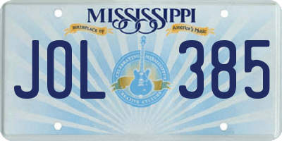 MS license plate JOL385