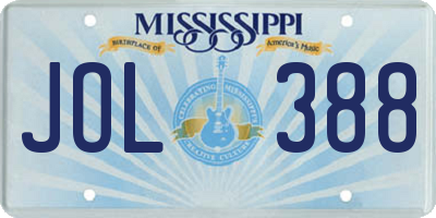 MS license plate JOL388