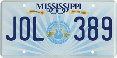 MS license plate JOL389