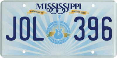 MS license plate JOL396