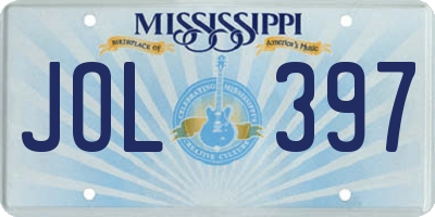 MS license plate JOL397