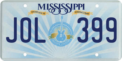 MS license plate JOL399