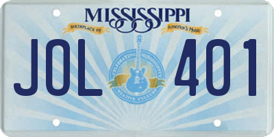 MS license plate JOL401