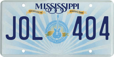 MS license plate JOL404