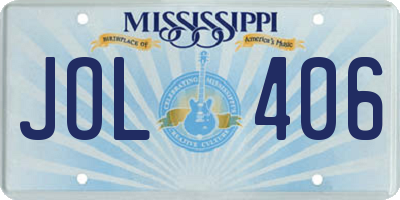MS license plate JOL406