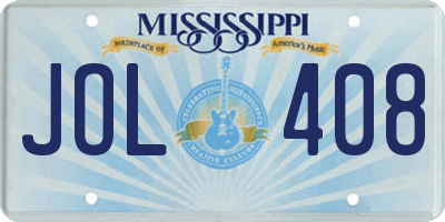 MS license plate JOL408