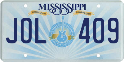 MS license plate JOL409