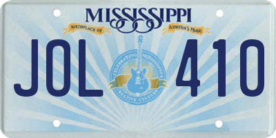 MS license plate JOL410