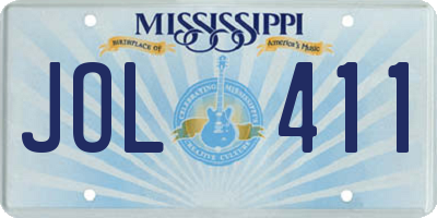MS license plate JOL411