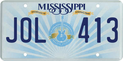 MS license plate JOL413