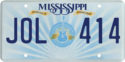 MS license plate JOL414