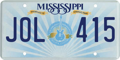 MS license plate JOL415