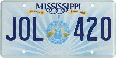 MS license plate JOL420