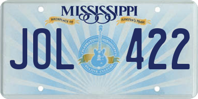 MS license plate JOL422