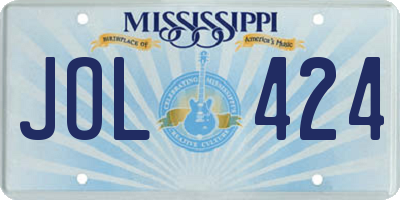 MS license plate JOL424