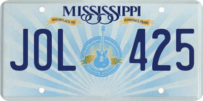 MS license plate JOL425