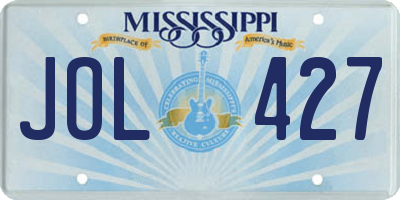 MS license plate JOL427