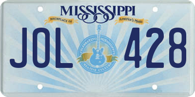 MS license plate JOL428
