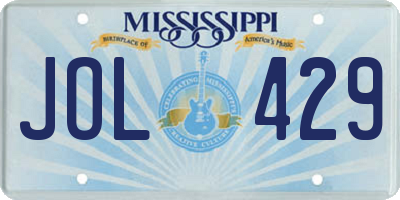 MS license plate JOL429