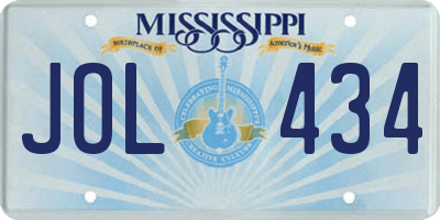 MS license plate JOL434