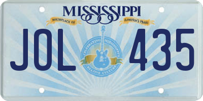 MS license plate JOL435