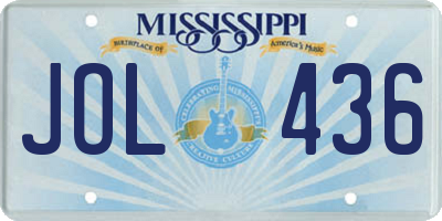 MS license plate JOL436