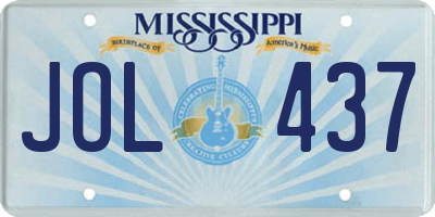MS license plate JOL437