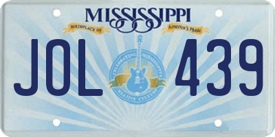MS license plate JOL439