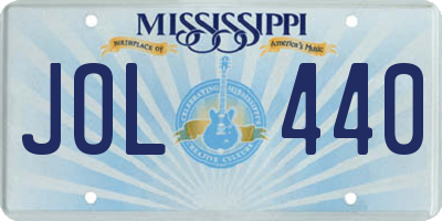 MS license plate JOL440