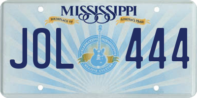 MS license plate JOL444