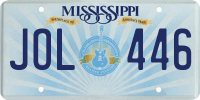 MS license plate JOL446