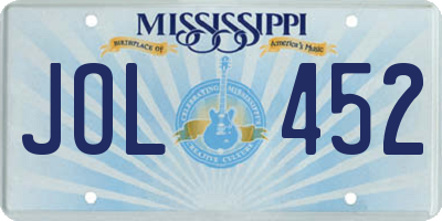 MS license plate JOL452
