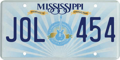 MS license plate JOL454