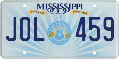 MS license plate JOL459
