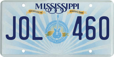 MS license plate JOL460