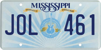 MS license plate JOL461