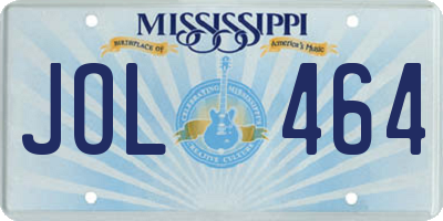 MS license plate JOL464