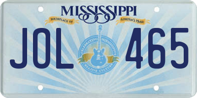 MS license plate JOL465