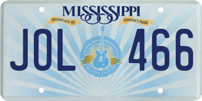 MS license plate JOL466